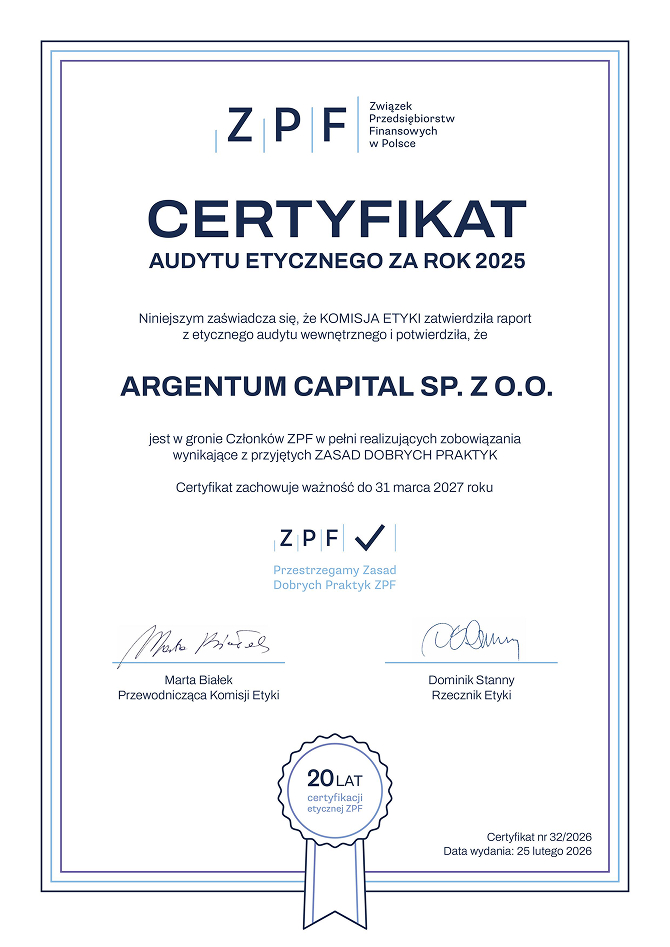 Certyfikat Etyczny ZPF